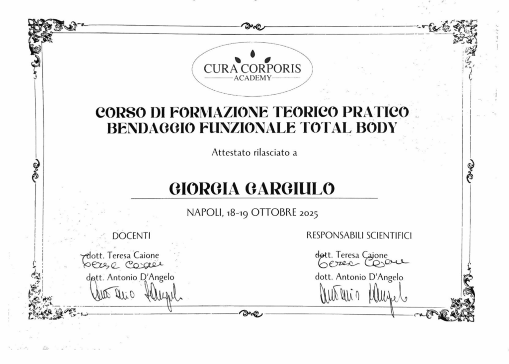 Certificato bendaggio funzionale